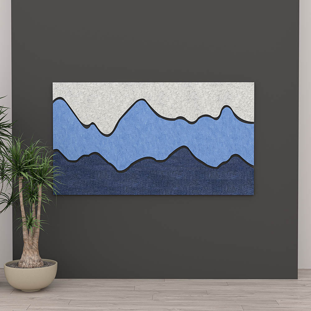 Mountain Slopes Acoustic Wall Art Blue