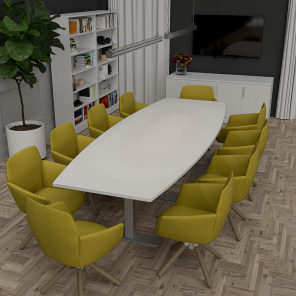 Harmony 10' Boat Conference Table With Credenza 2 Bookcases Bundle