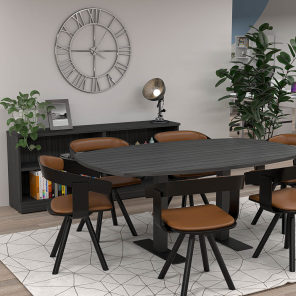 Small Conference Room Bundle 4x6 Arc Boat Table 2 Bookcases