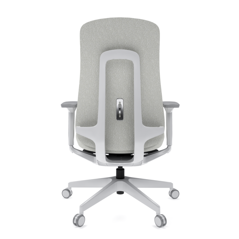 Ergi Ergonomic Office Chair Silver Fabric Back View