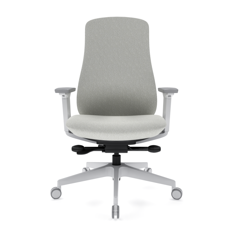 Ergi Ergonomic Office Chair Silver Fabric Front View