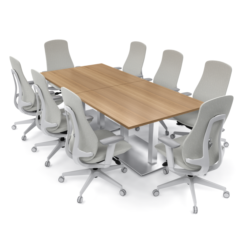 Ergi Ergonomic Office Chair Silver Fabric With Table